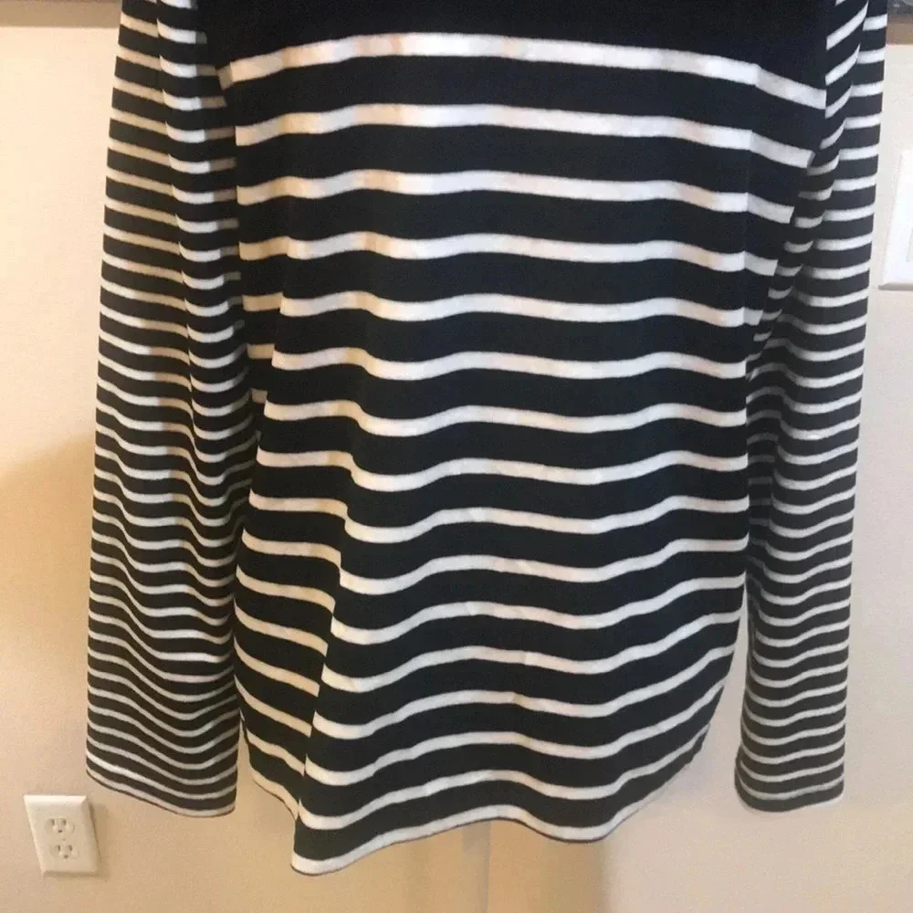 Onque Casual Velour Striped Front Zip and Pockets Striped Jacket Size XL